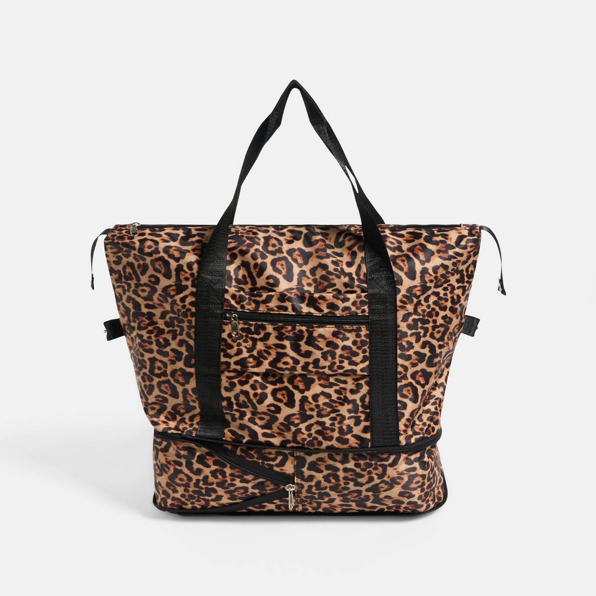 OHS Leopard Print Overnight Weekend Travel Bag - Natural>
