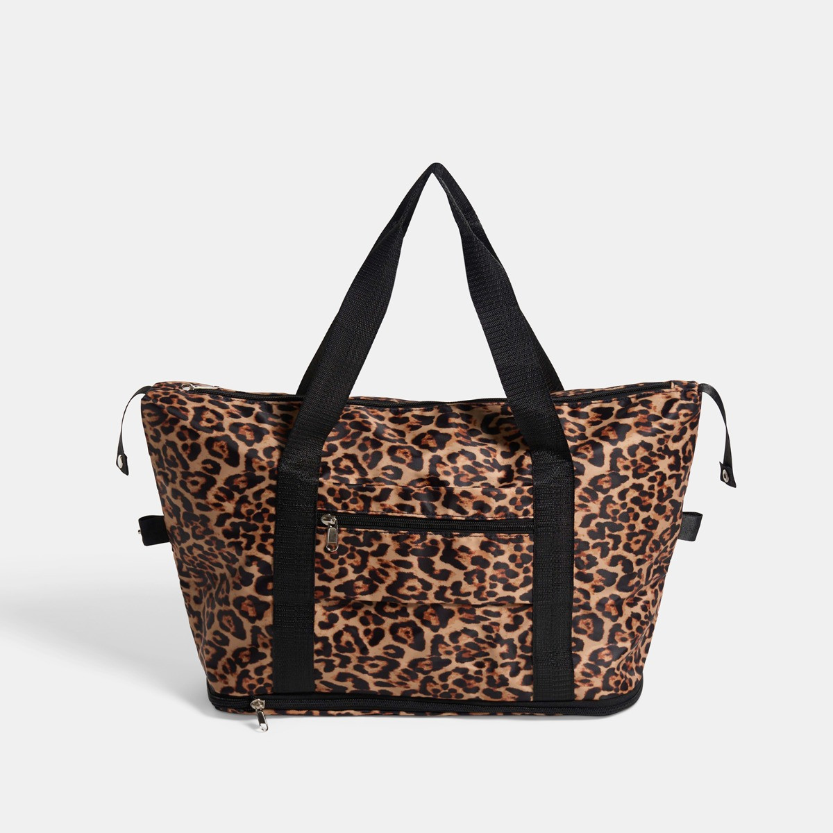 OHS Leopard Print Overnight Weekend Travel Bag - Natural>