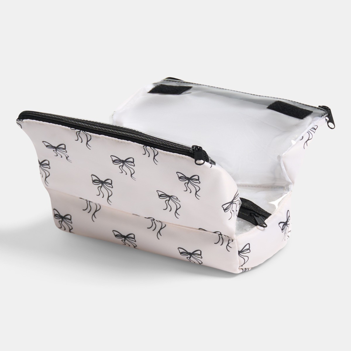 OHS Bow Print Travel Wash Bag - Monochrome>
