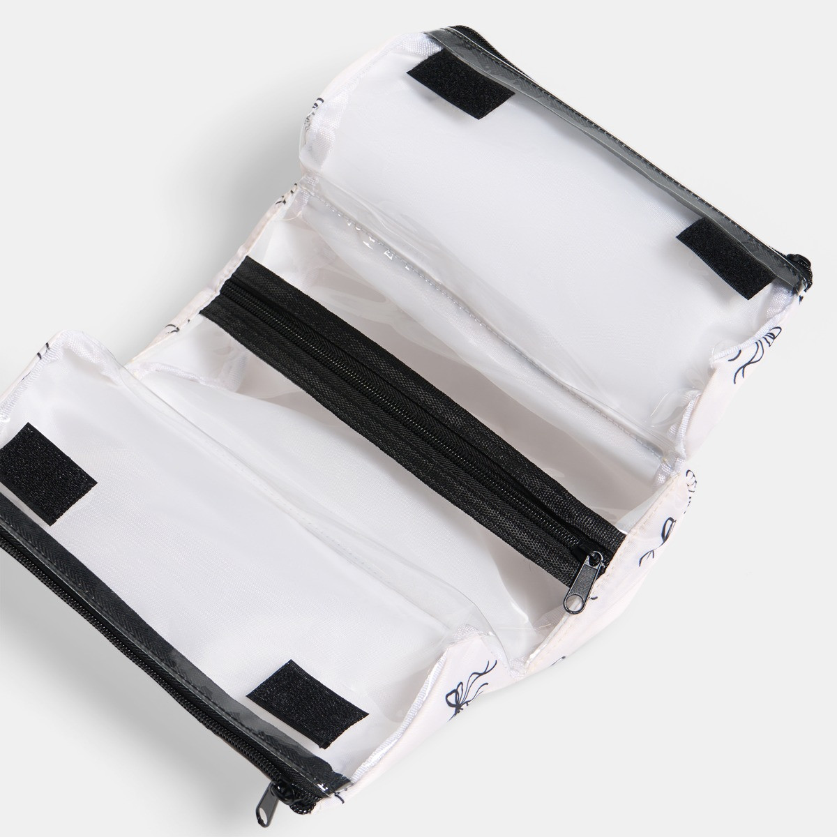 OHS Bow Print Travel Wash Bag - Monochrome>