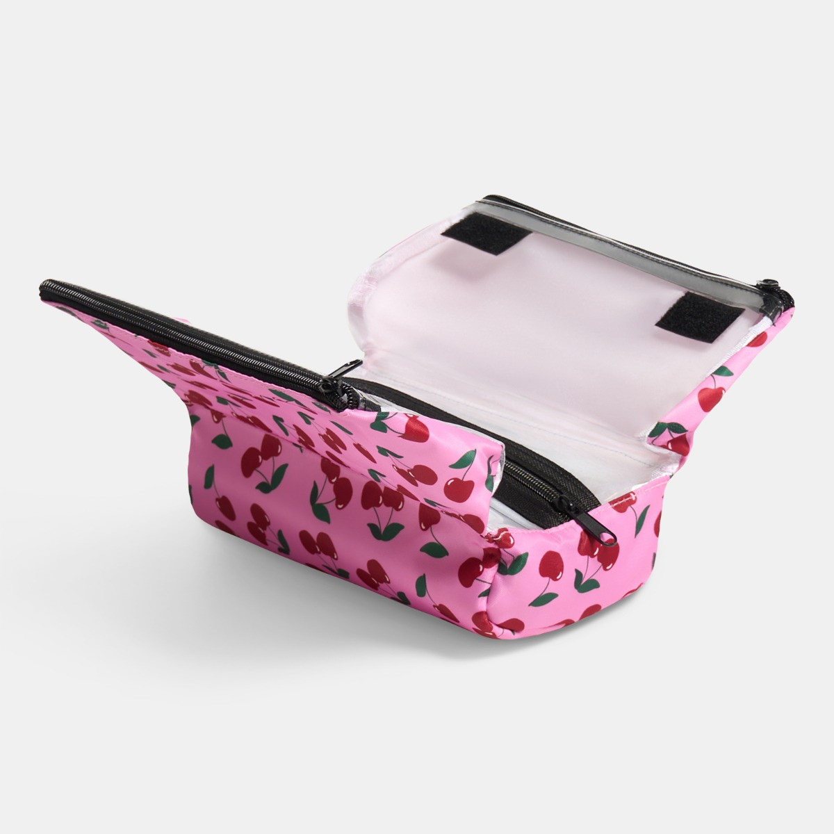 OHS Cherry Print Travel Wash Bag - Pink>