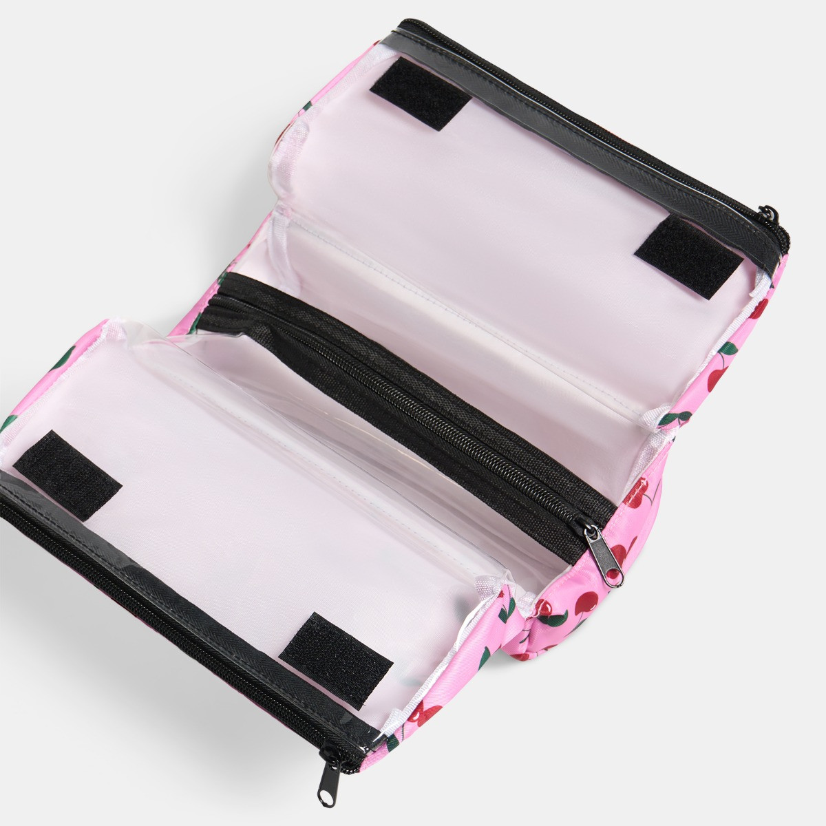 OHS Cherry Print Travel Wash Bag - Pink>