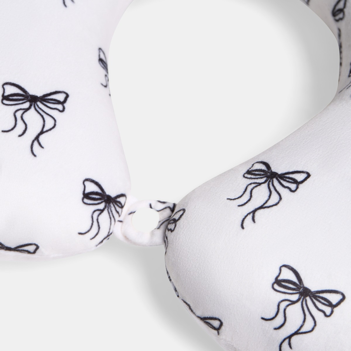 OHS Bow Print Neck PIllow - Monochrome>