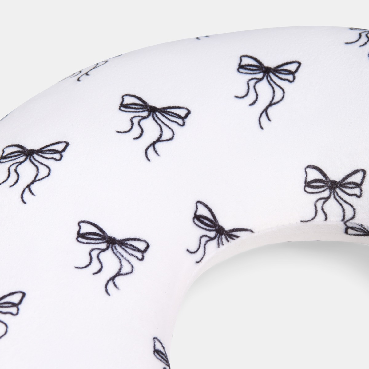 OHS Bow Print Neck PIllow - Monochrome>