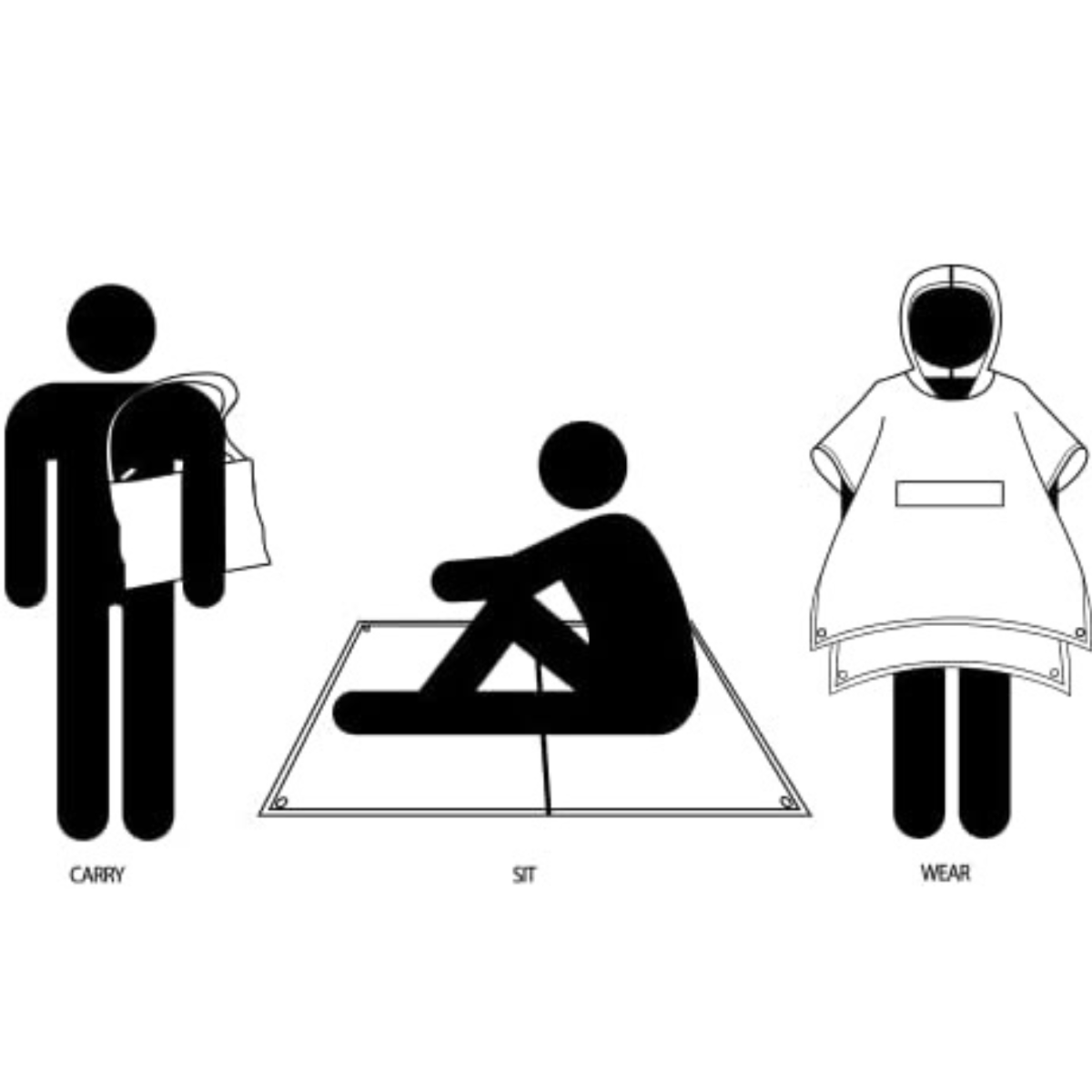 Waterproof 3 in 1 Star Print Towel Poncho - Grey >