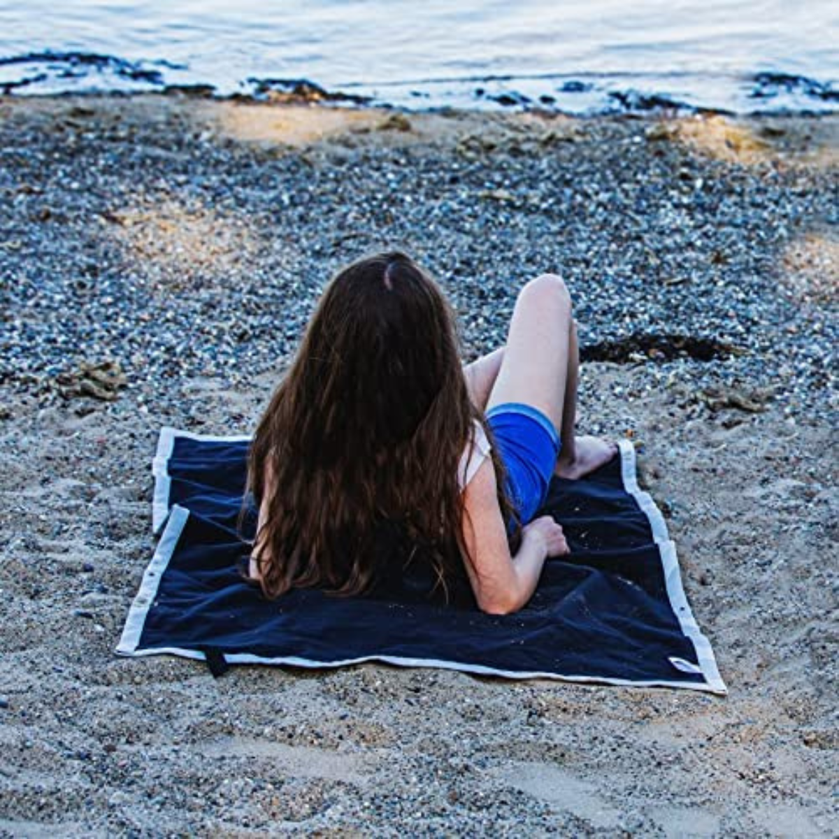 Waterproof 3 in 1 Star Print Towel Poncho - Grey >