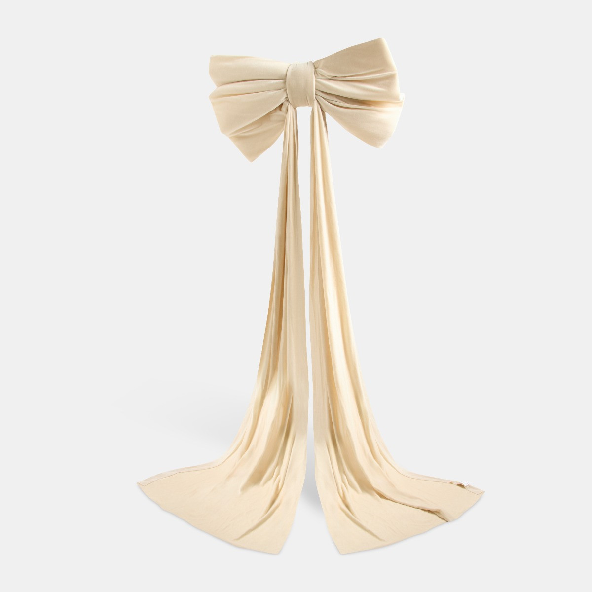 OHS Velvet Christmas Tree Bow - Cream>