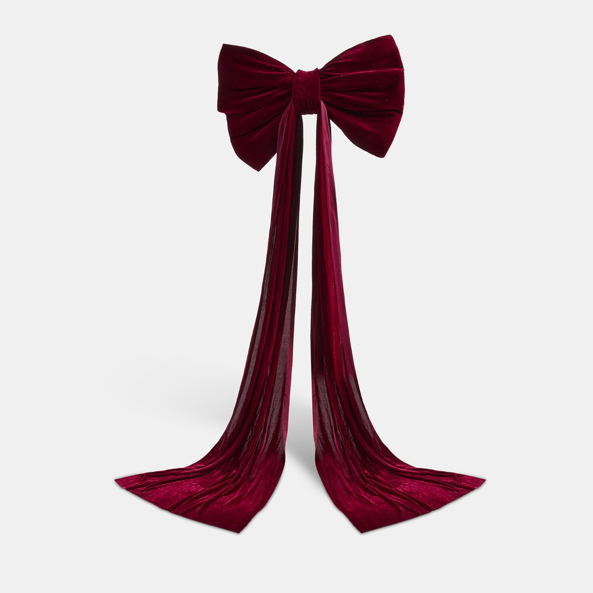 OHS Velvet Christmas Tree Bow - Burgundy>