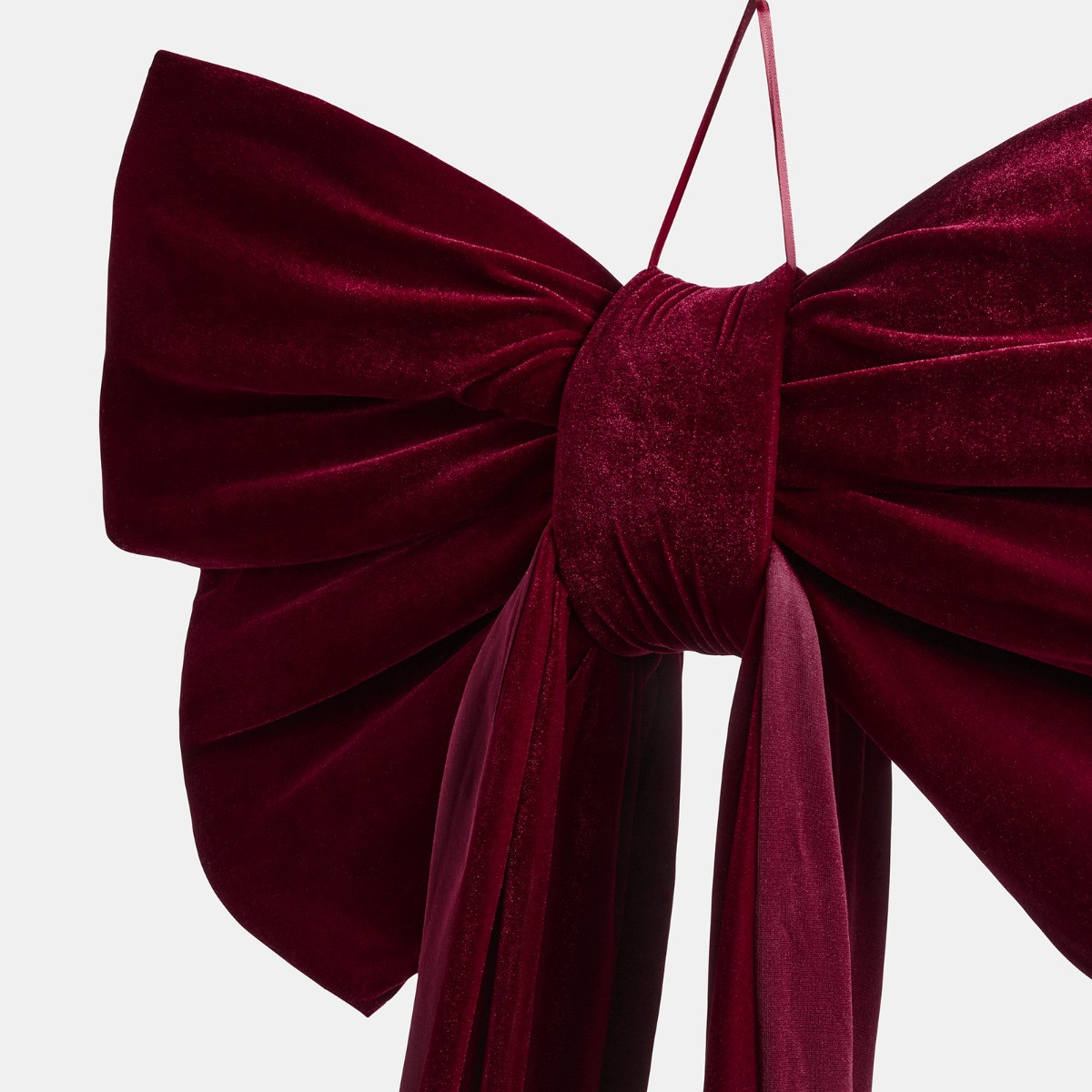 OHS Velvet Christmas Tree Bow - Burgundy>