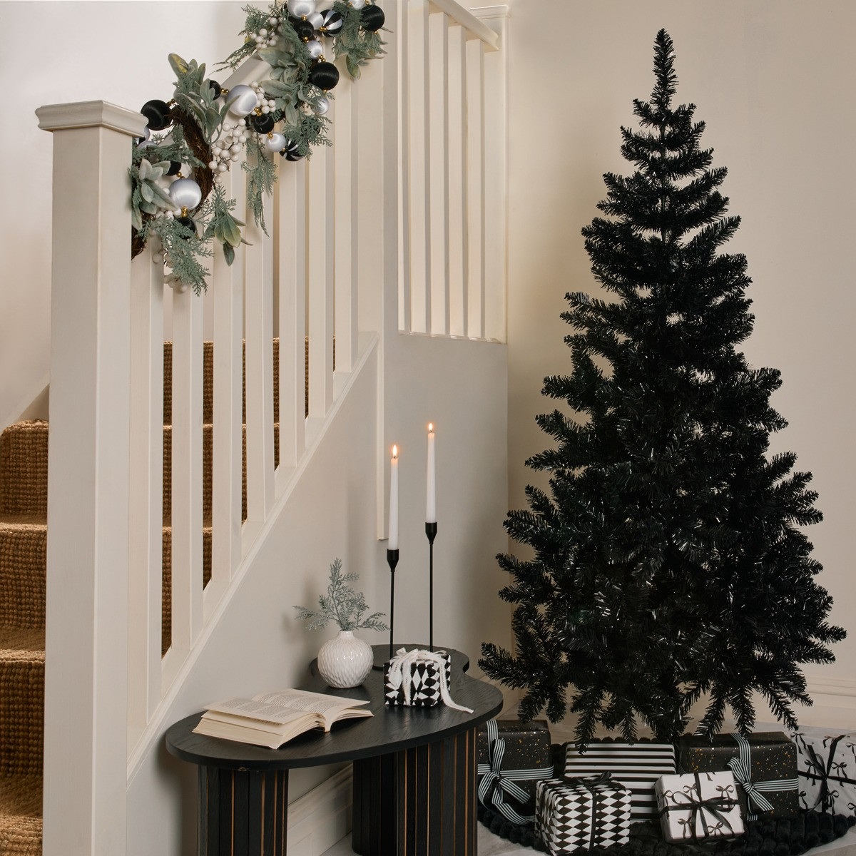 OHS Artificial Halloween / Christmas Tree, Black - 6ft>