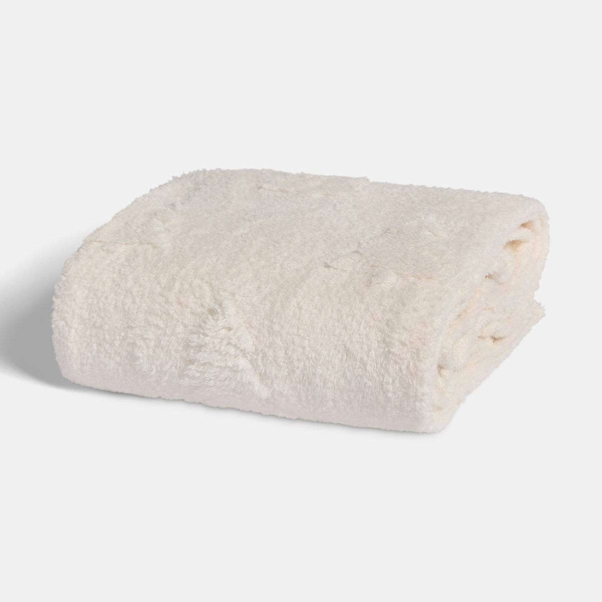 OHS Tufted Winter Tree Teddy Fleece Throw, White - 130 x 160 cm>
