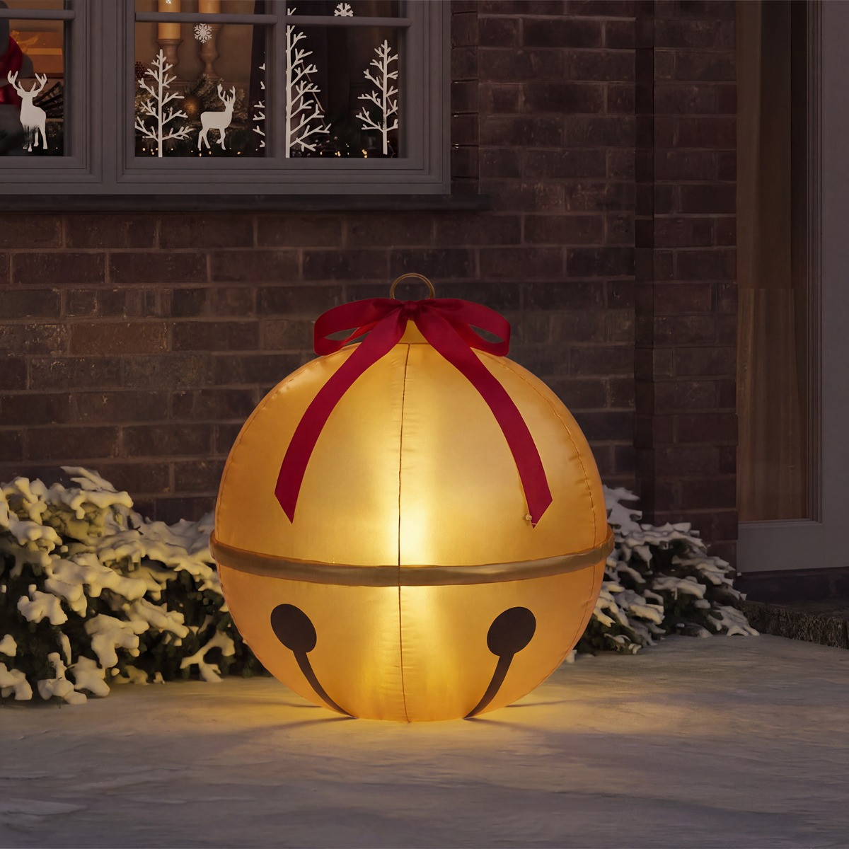 OHS Indoor/Outdoor Inflatable Hanging LED Bell Decoration - Gold>