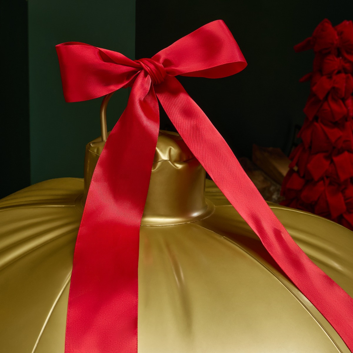 OHS Indoor/Outdoor Inflatable Hanging LED Bell Decoration - Gold>