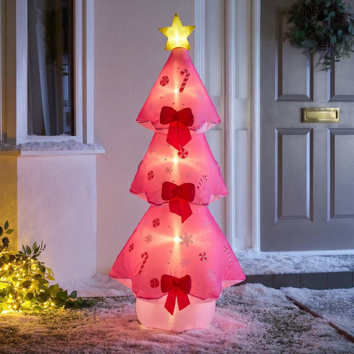 OHS Indoor/Outdoor Inflatable Christmas Tree - Hot Pink>