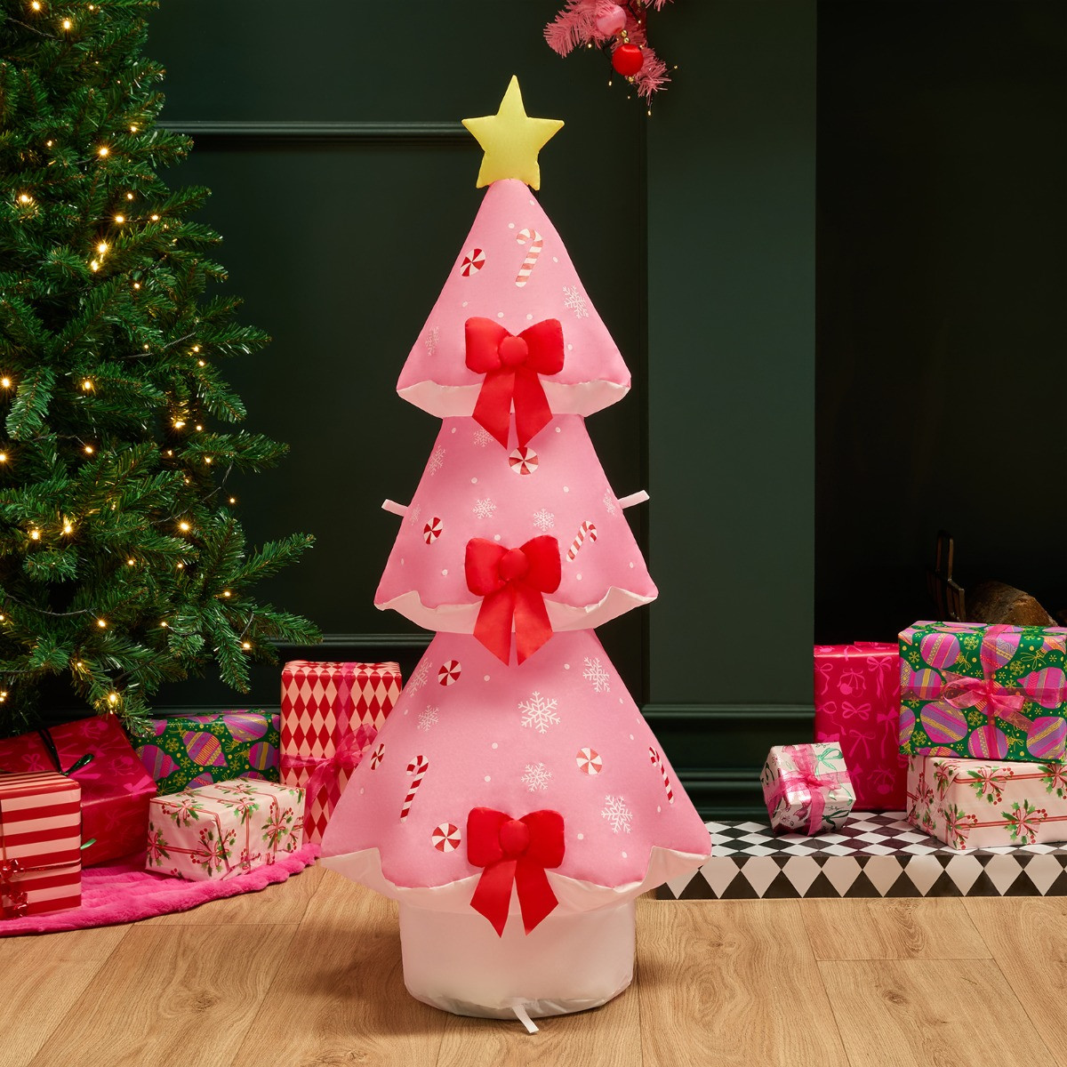 OHS Indoor/Outdoor Inflatable Christmas Tree - Hot Pink>