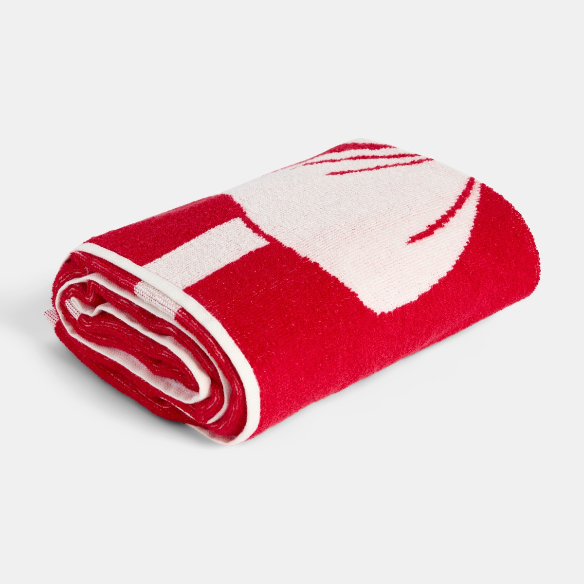 OHS 100% Cotton Elegant Bow Jacquard Towel - Red>