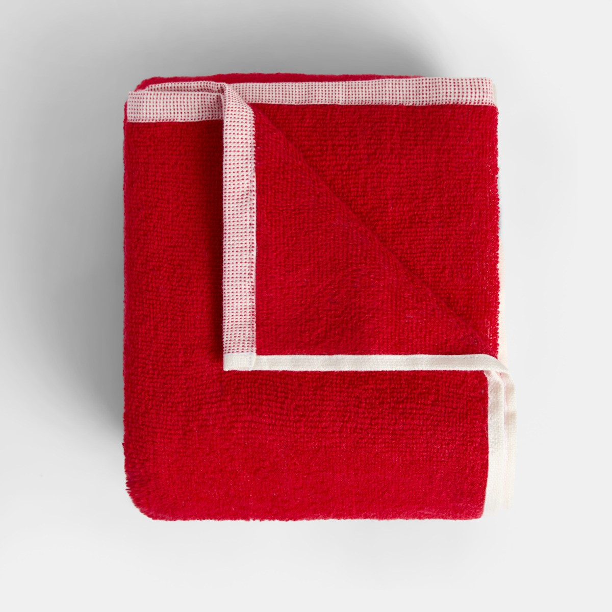 OHS 100% Cotton Elegant Bow Jacquard Towel - Red>