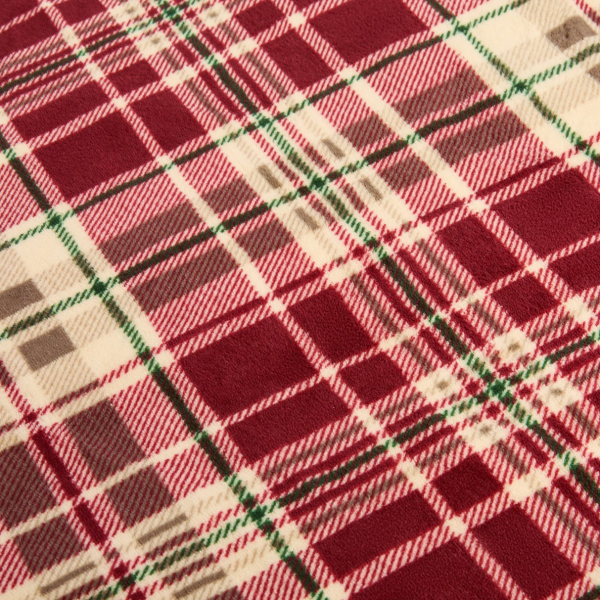 OHS Traditional Christmas Check Printed Throw - Red>
