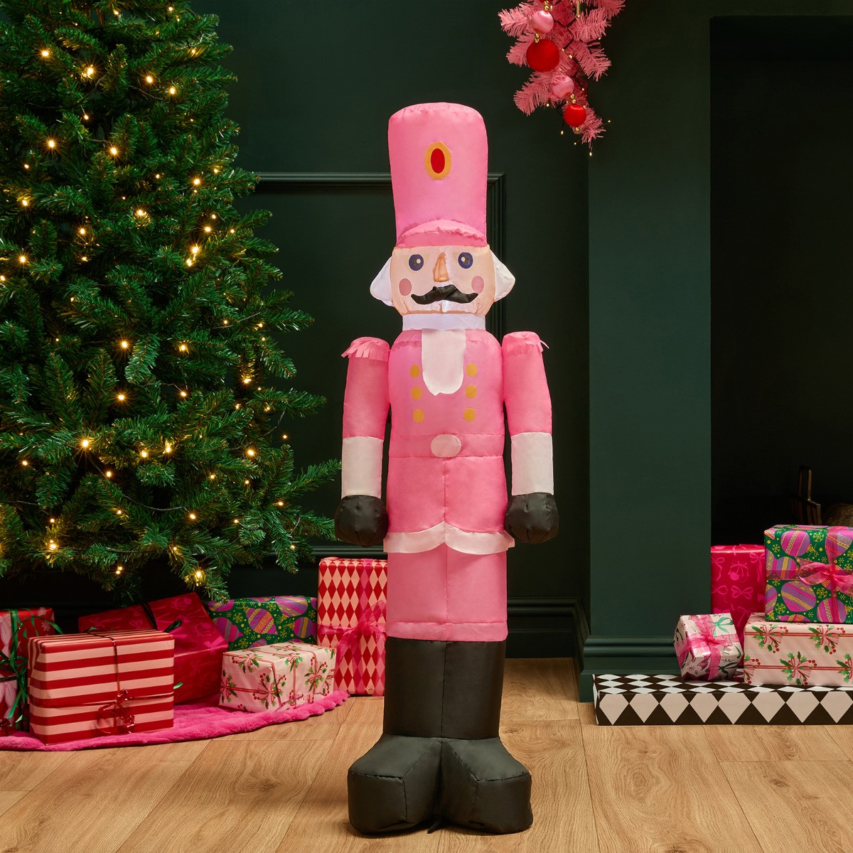 OHS Indoor/Outdoor Inflatable Nutcracker Decoration - Hot Pink>
