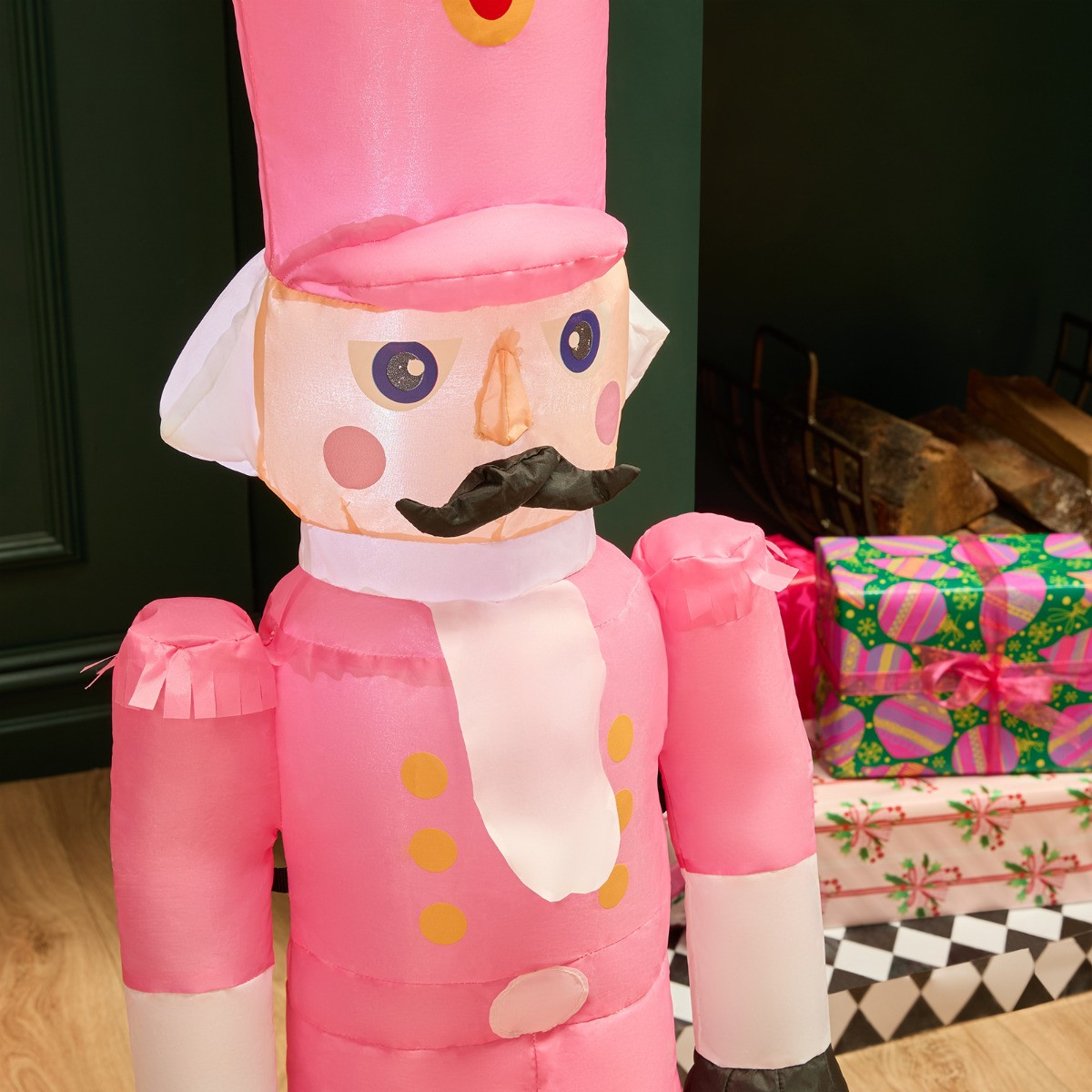 OHS Indoor/Outdoor Inflatable Nutcracker Decoration - Hot Pink>