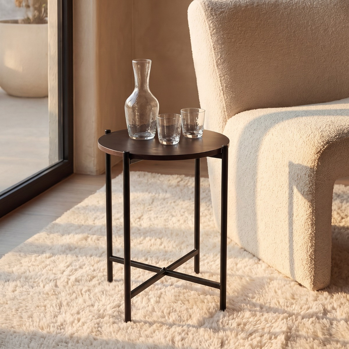 OHS Round Side Table - Coffee Brown>