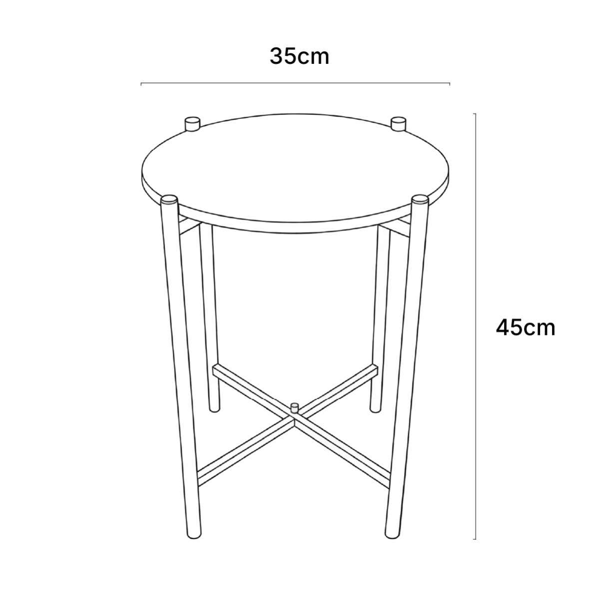 OHS Round Side Table - Coffee Brown>