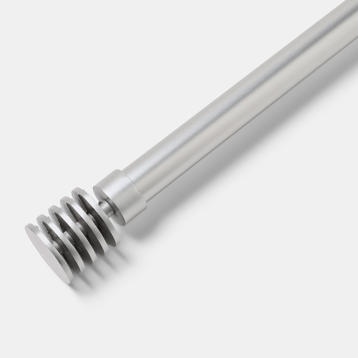 OHS Ribbed Spiral Curtain Pole - Silver>