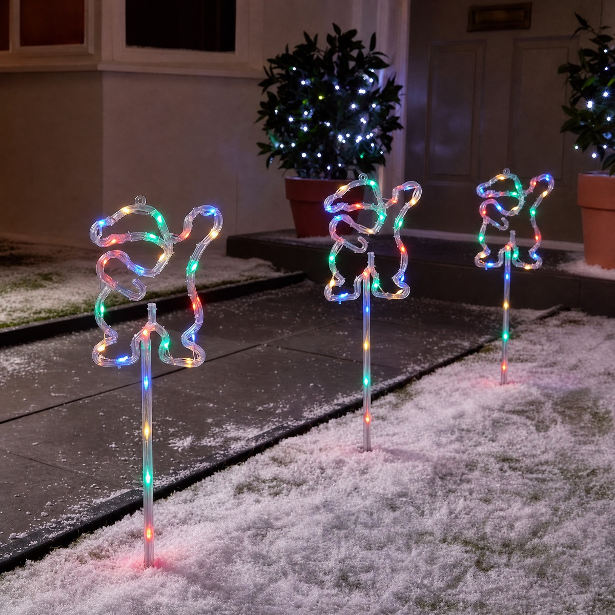 OHS 3 Pack Santa Stake Lights - Multi>