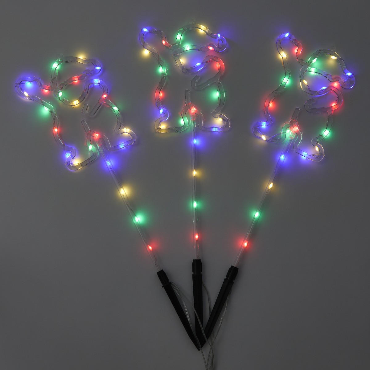OHS 3 Pack Santa Stake Lights - Multi>