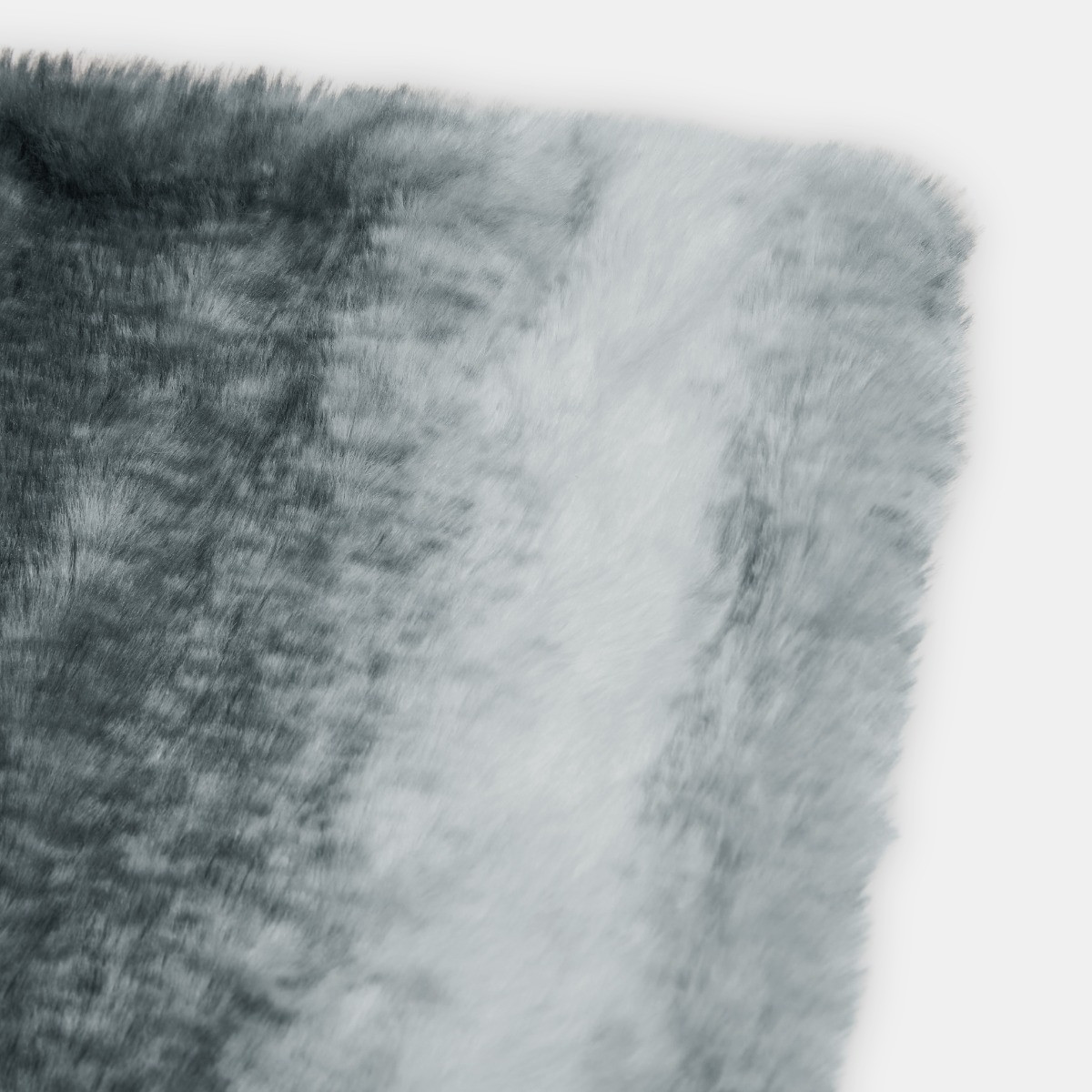 OHS Faux Fur Stripe Throw - Grey>