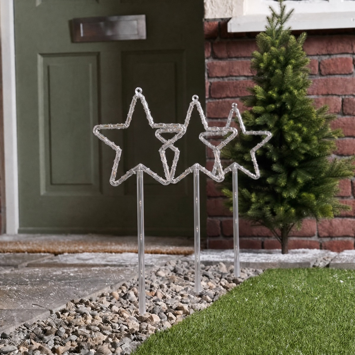 OHS 3 Pack Star Stake Lights - Warm White>