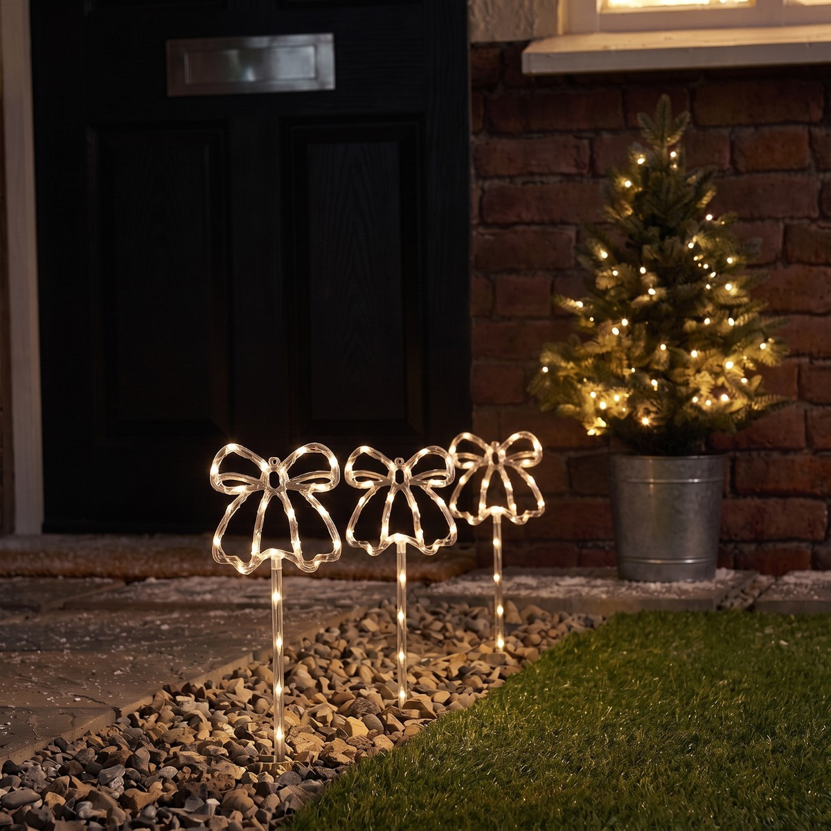 OHS 3 Pack Bow Stake Lights - Warm White>