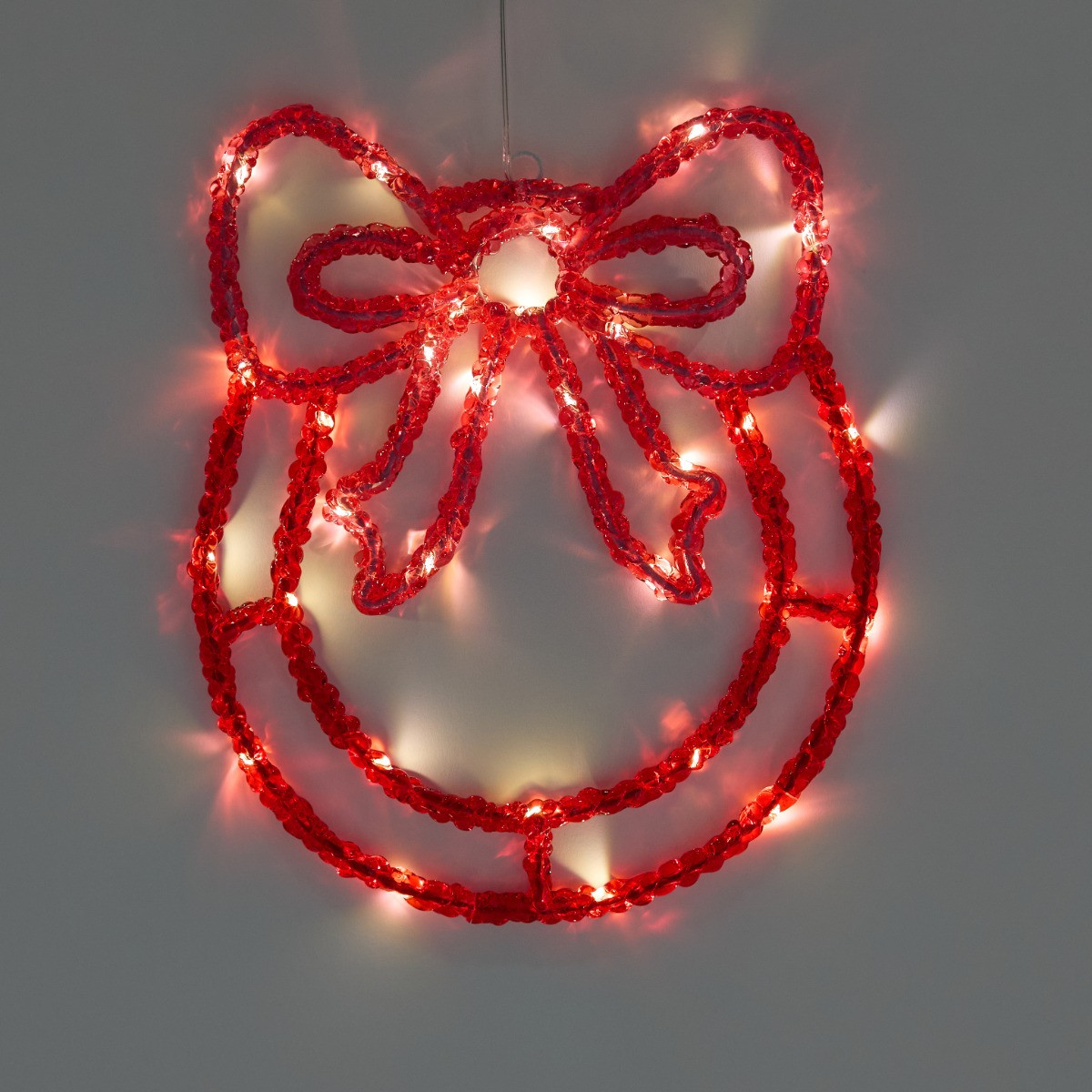 OHS LED Bow Wreath - Hot Pink/Red>