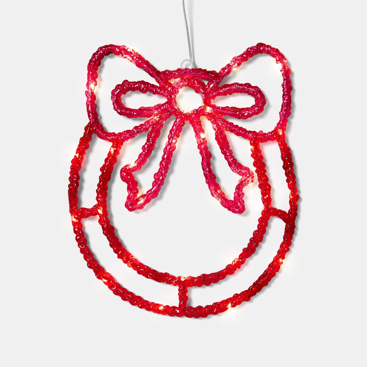 OHS LED Bow Wreath - Hot Pink/Red>
