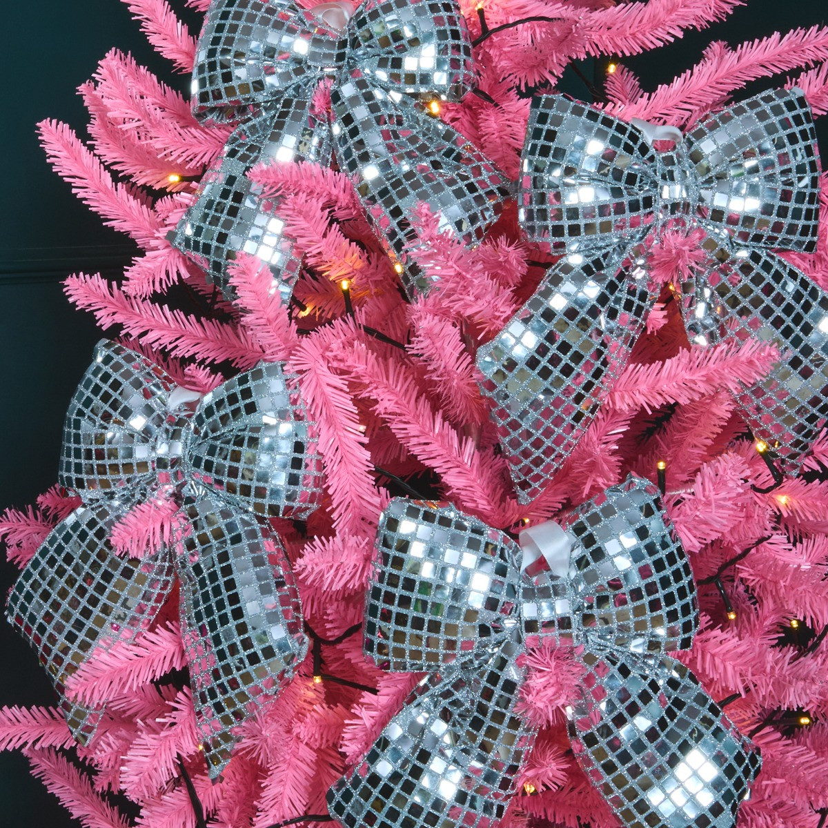 OHS 4 Pack Disco Ball Bow Set - Silver>