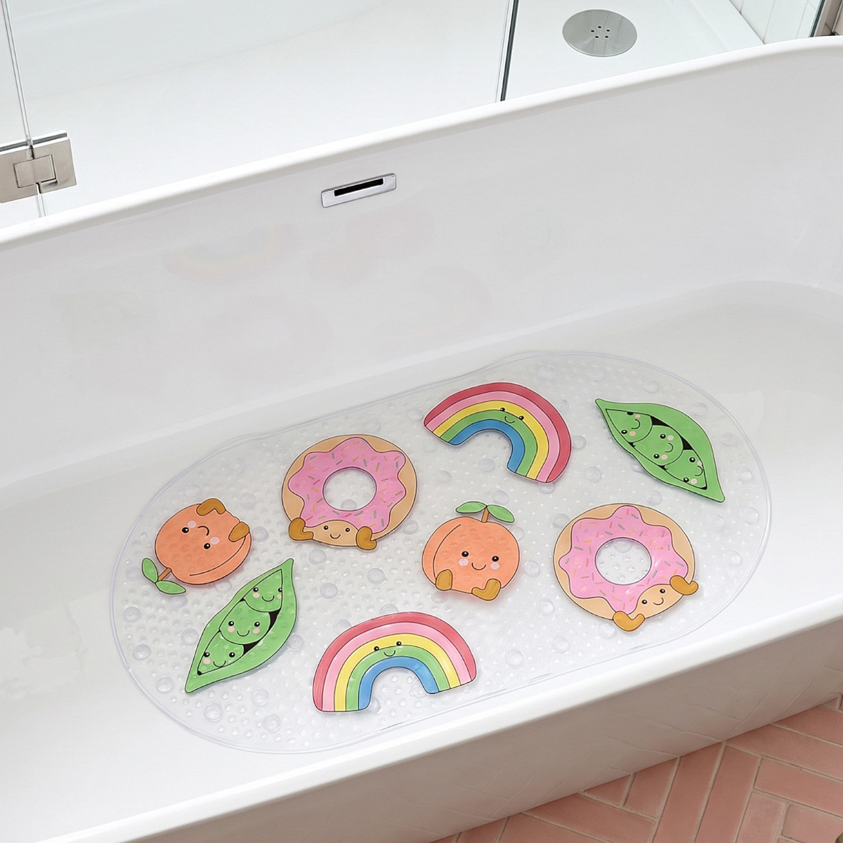 OHS Sweetie Pies PVC Slip Resistant Bath Mat - Clear>