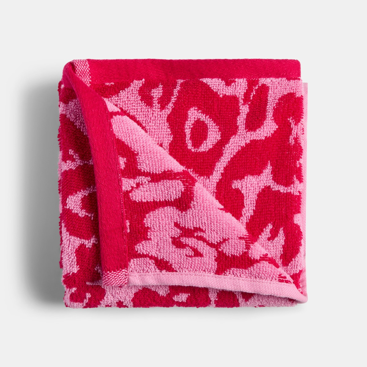 OHS 100% Cotton Jacquard Leopard Towel - Pink>