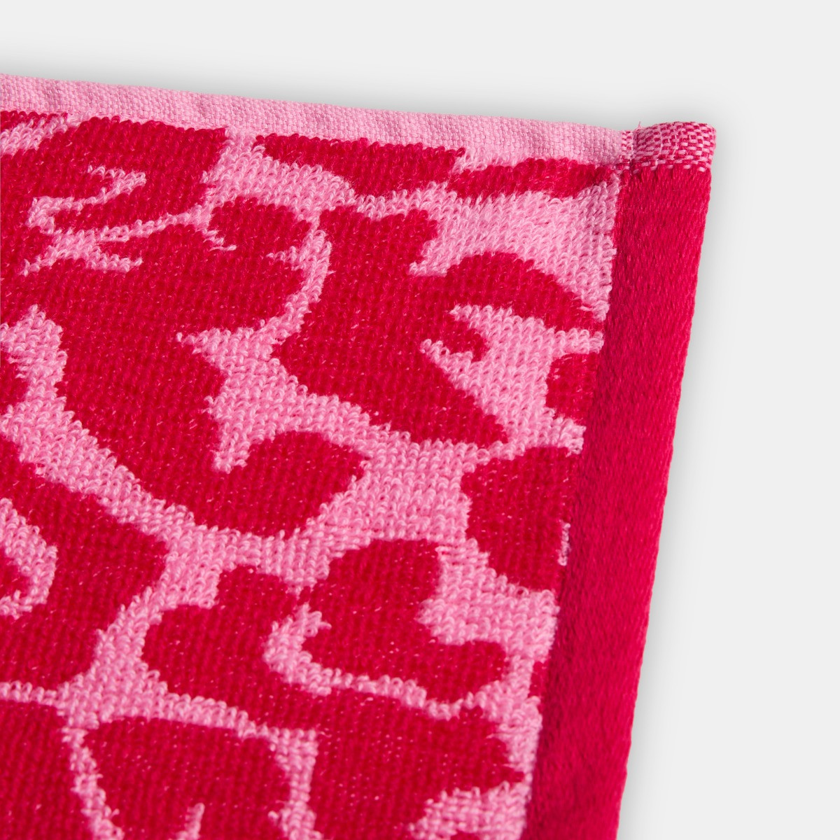 OHS 100% Cotton Jacquard Leopard Towel - Pink>