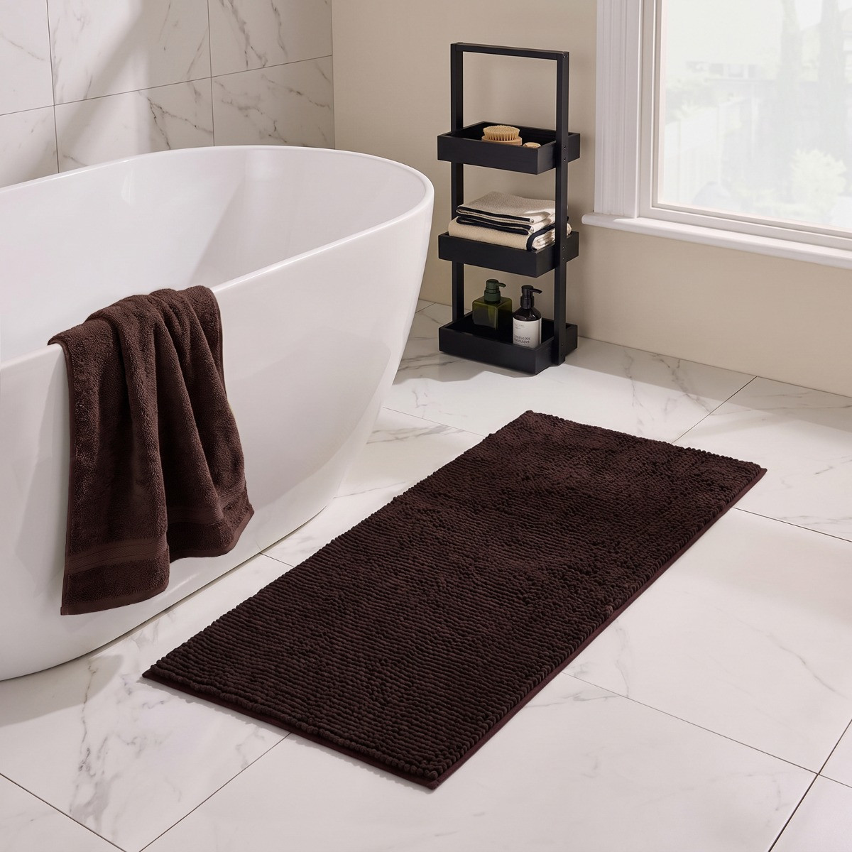OHS Runner Noodle Bath Mat - Chocolate>