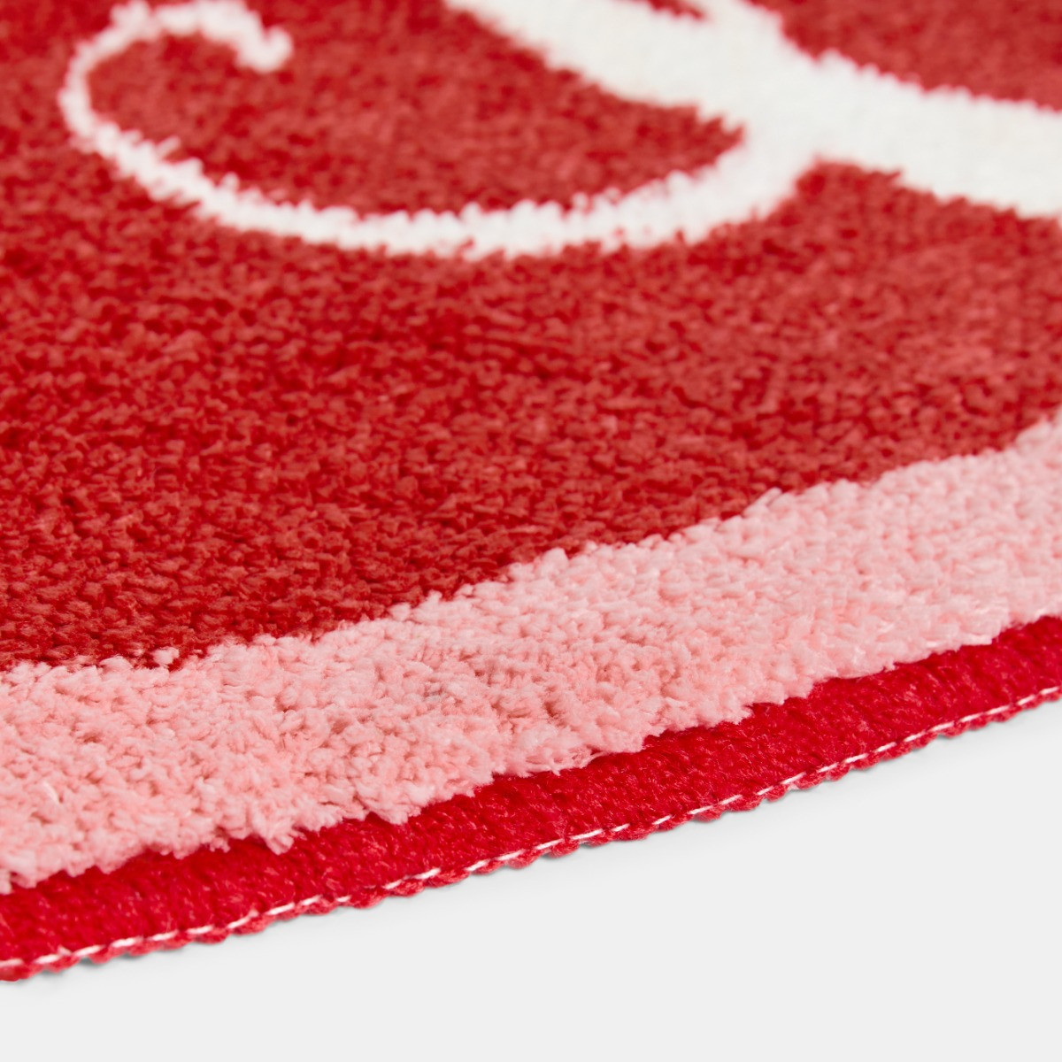 OHS Self Love Slogan Tufted Bath Mat - Pink/Red>