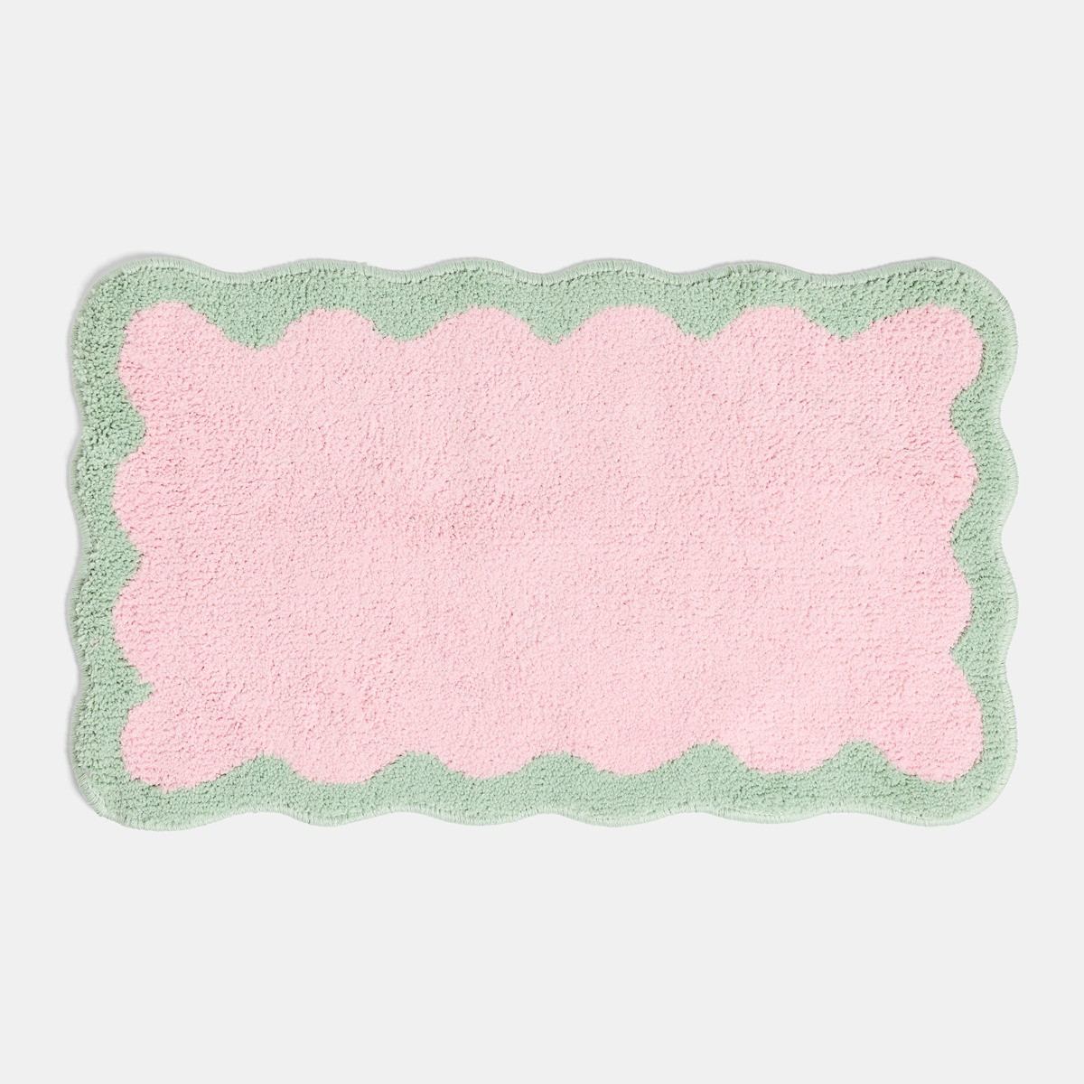 OHS Scallop Edge Tufted Bath Mat - Pink/Green>