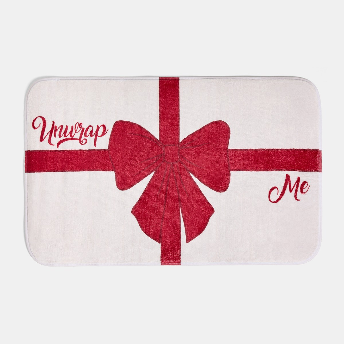 OHS Unwrap Me Slogan Bath Mat - Red/White>