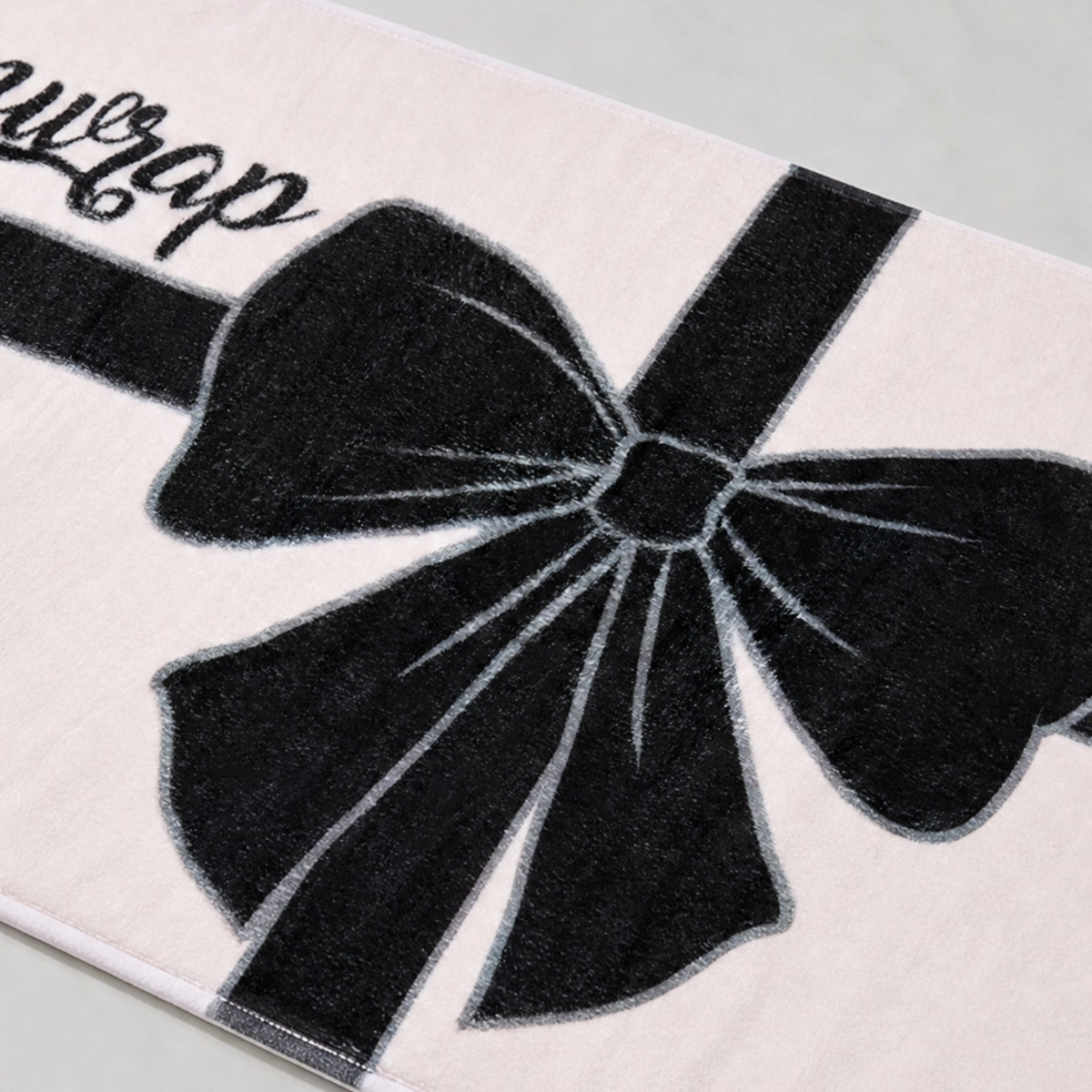 OHS Unwrap Me Slogan Bath Mat - Monochrome>
