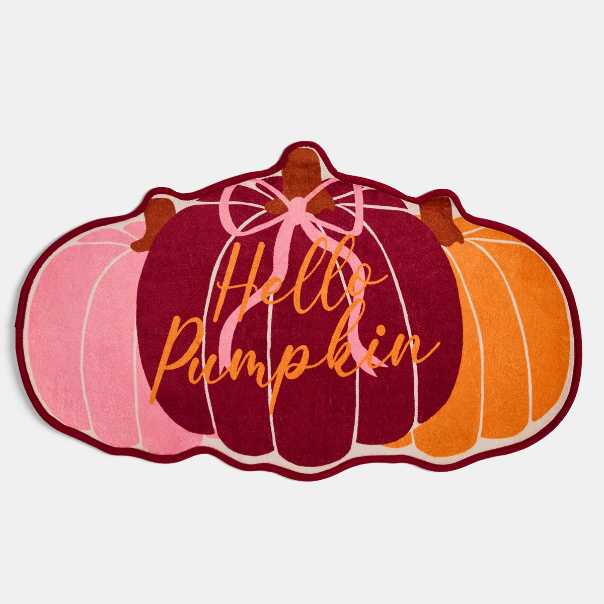 OHS Hello Pumpkin Slogan Printed Bath Mat - Multi>