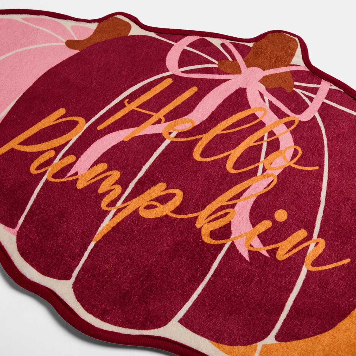 OHS Hello Pumpkin Slogan Printed Bath Mat - Multi>