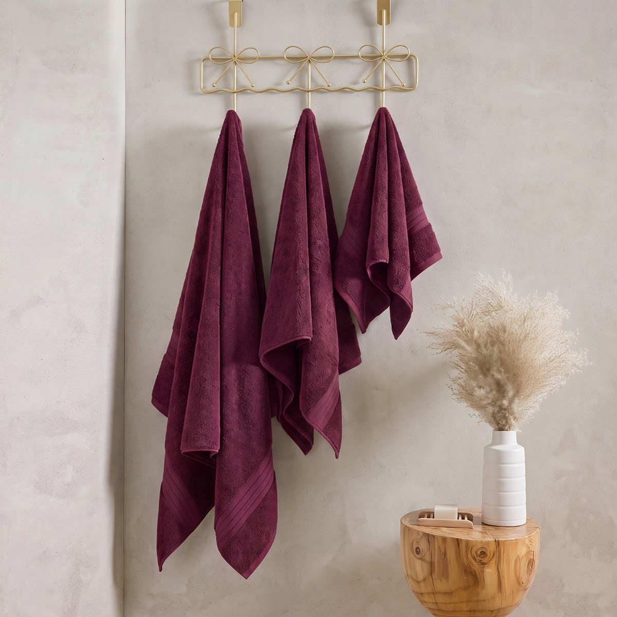 OHS 100% Cotton Towel - Burgundy>