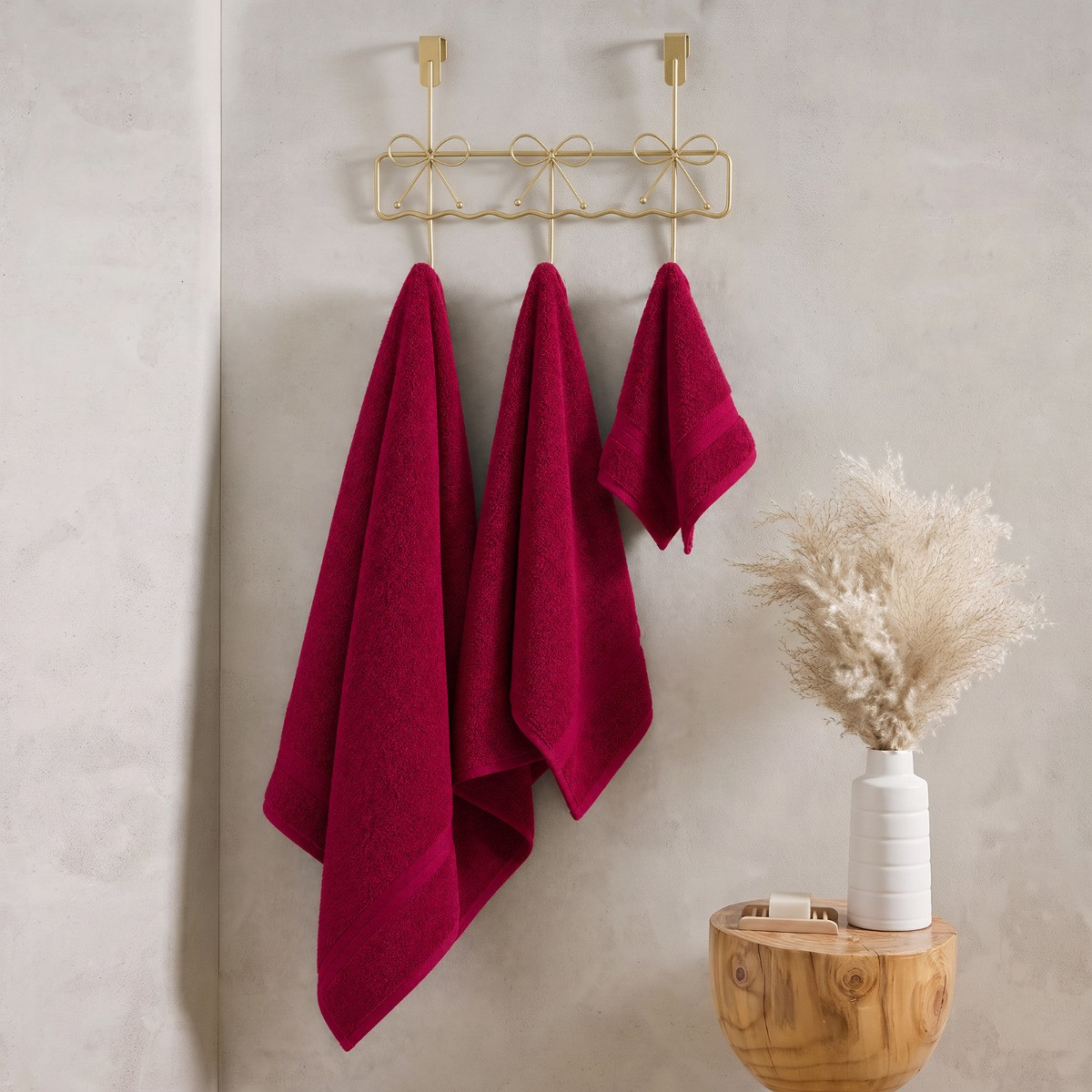 OHS 100% Cotton Towel - Berry>