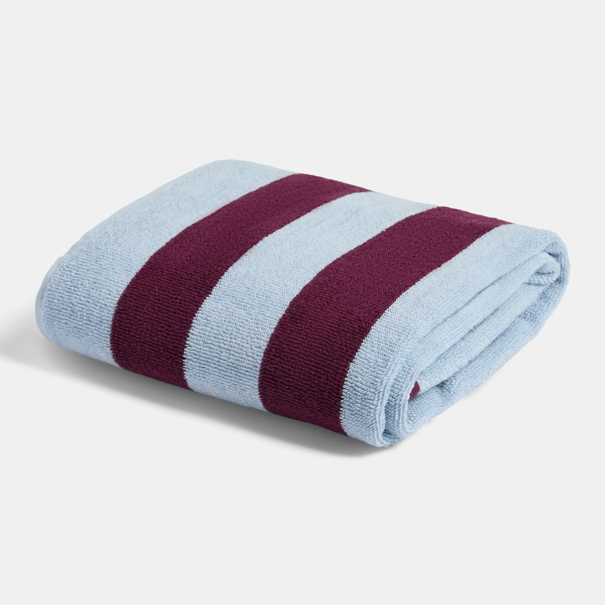 OHS 100% Cotton Jacquard Striped Towel - Blue/Burgundy>