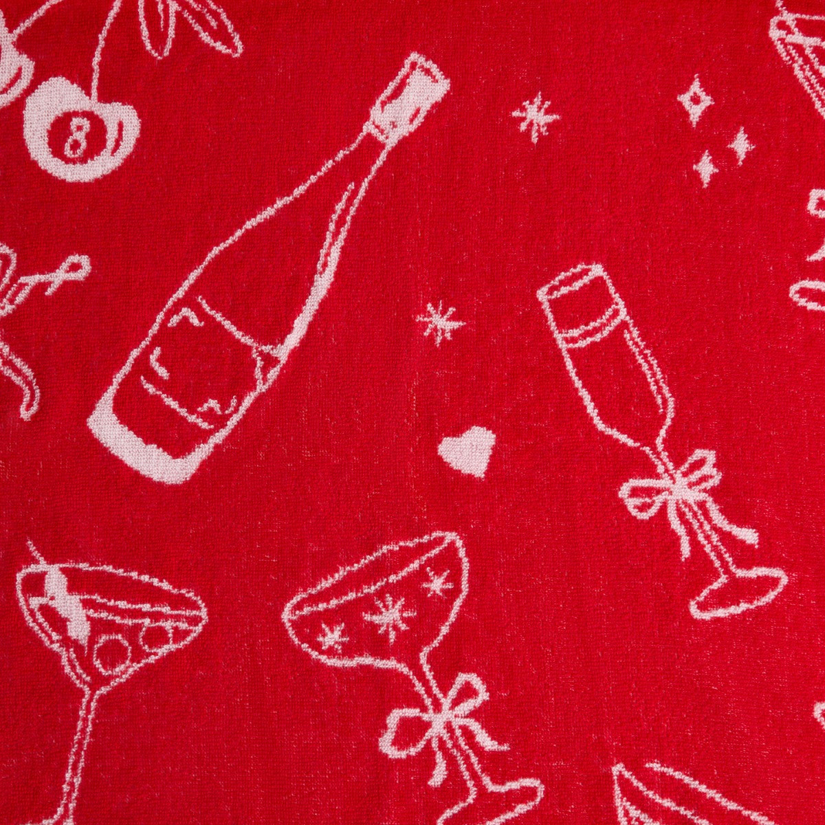 OHS 100% Cotton Illustrated Towel - Burgundy/Pink>