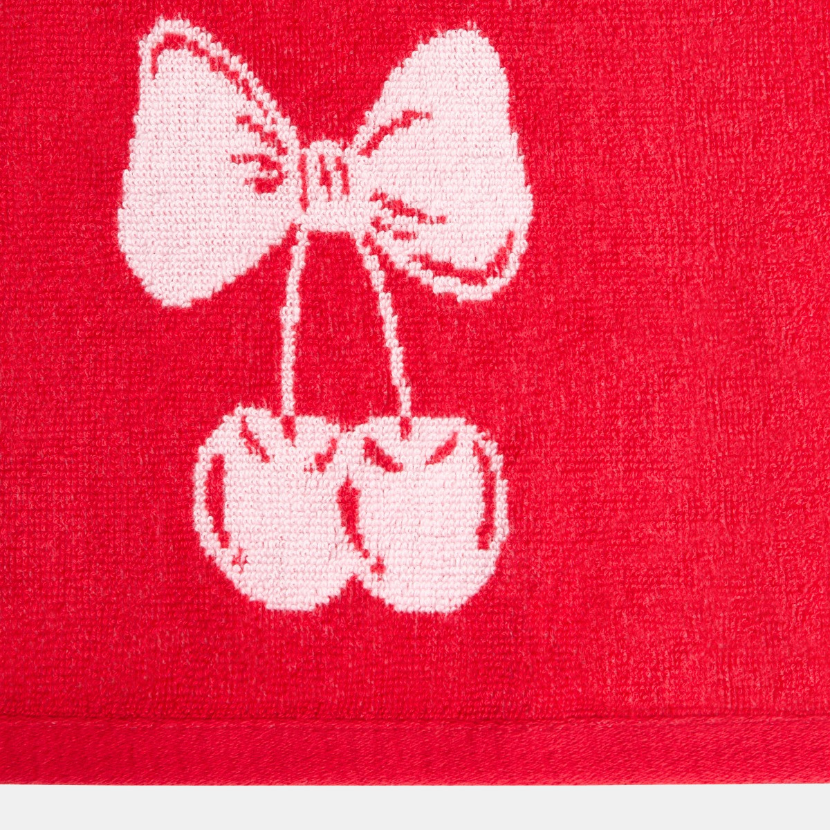 OHS 100% Cotton Cherry Print Towel - Pink/Red>